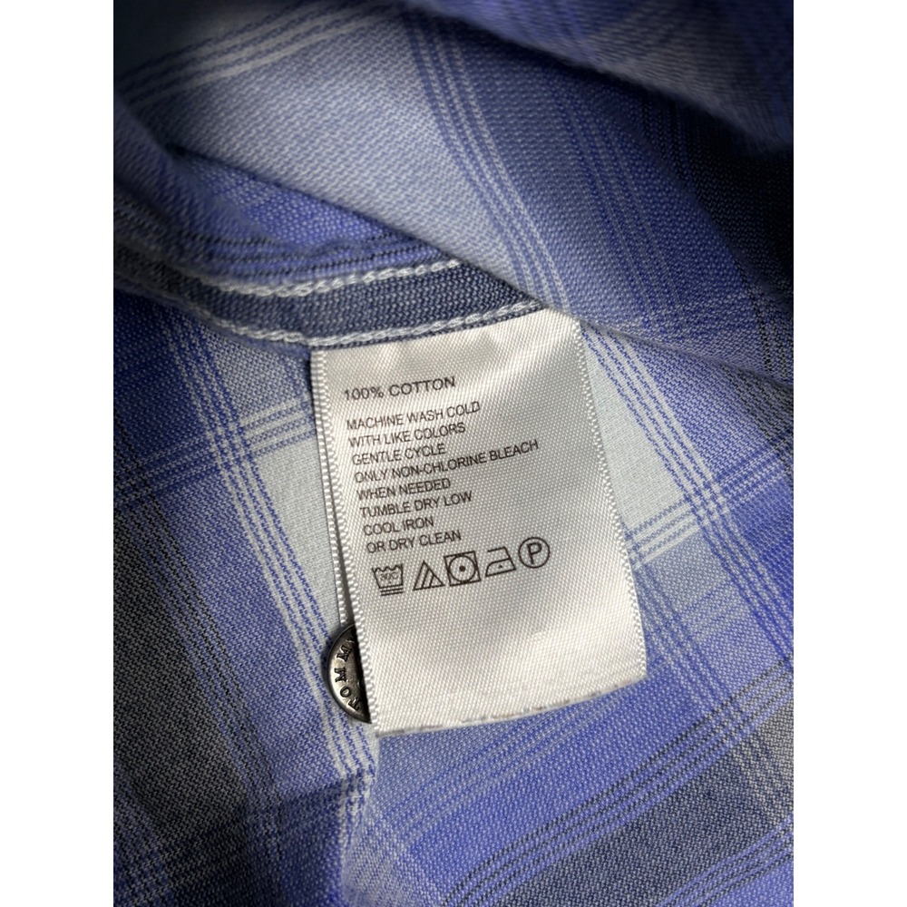 Tommy Bahama Coastline Cord Shirt Mens Large Blue Grey Plaid Cotton Corduroy L/S - Picture 7 of 10
